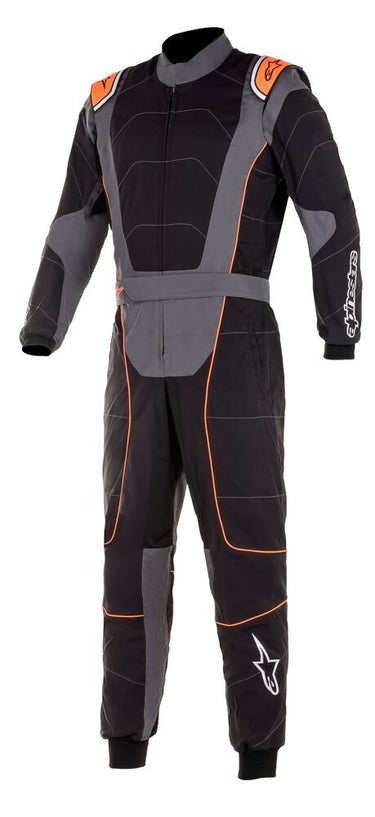 Alpinestars KMX-3 v2 Kart Racing Suit - Competition MotorsportAlpinestars KMX-3 v2 Kart Racing Suit Black / Orange Front Image